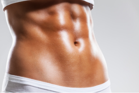 Sculpted abs: a showcase of peak physical fitness and dedication.