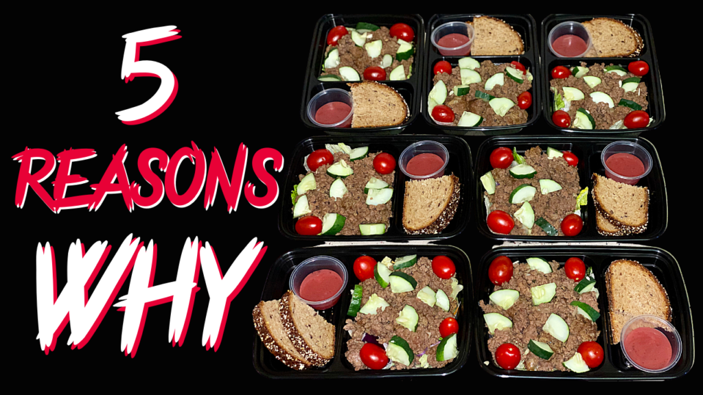 Explore the benefits of meal prepping with '5 reasons why' – stay organized and healthy with perfectly portioned meals ready to go!.